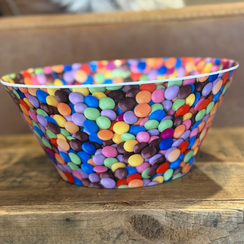 Vintage 2005 Splash, Inc. Candy Pattern Bowl for Chips Serving Etc. London